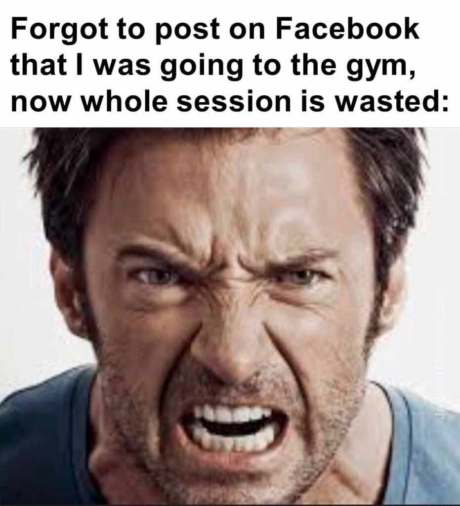 Forgot to post on facebook that i was going to the gym, now whole session is wasted