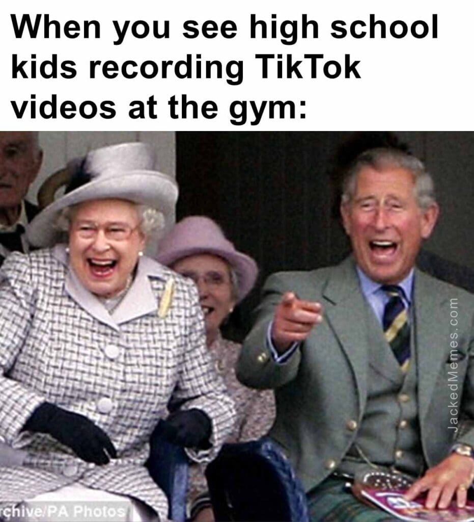 When you see high school kids recording tiktok videos at the gym