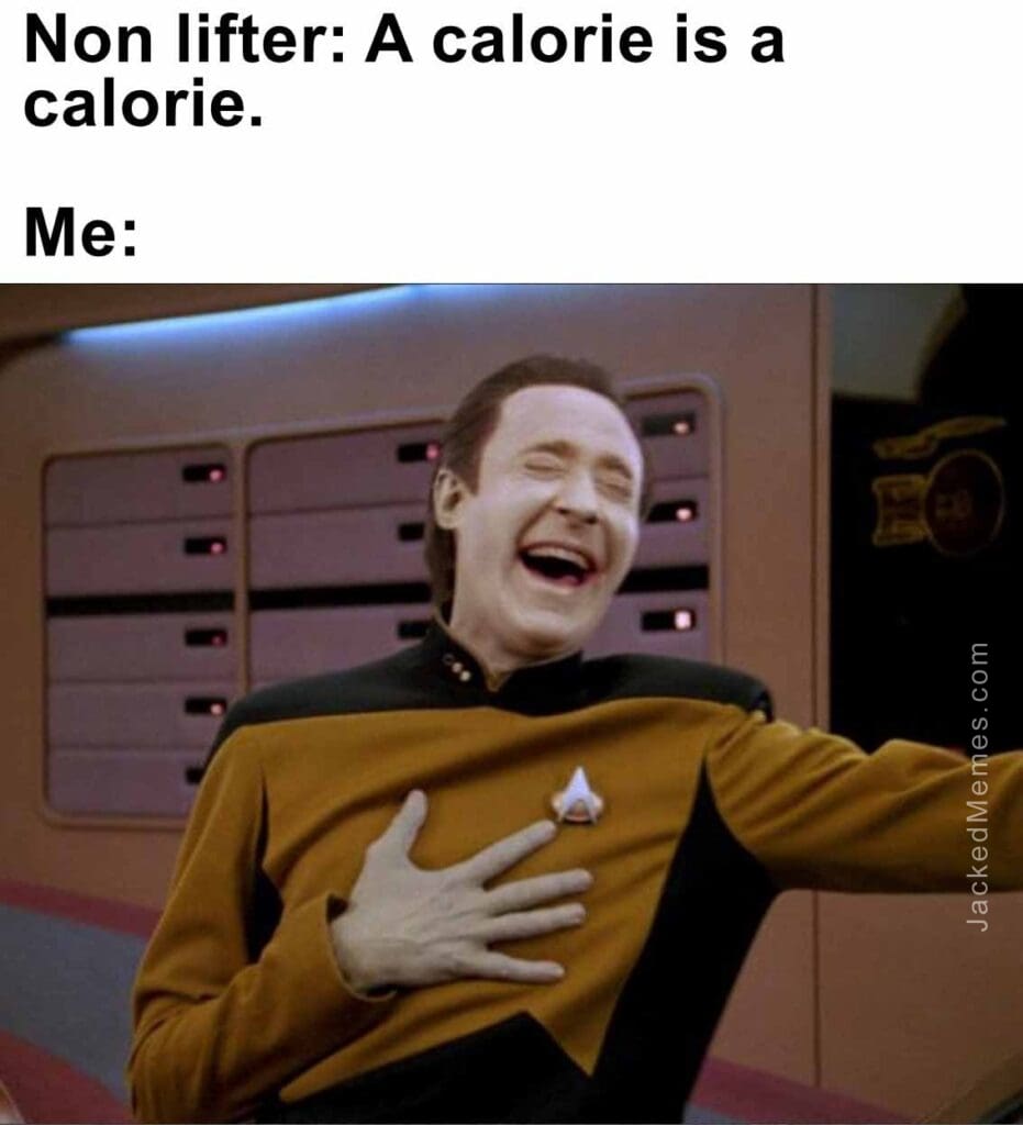 Non lifter a calorie is a calorie.  me