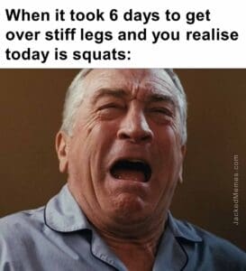 When it took 6 days to get over stiff legs and you realise today is squats