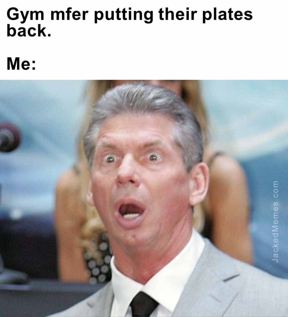 Gym mfer putting their plates back.  me