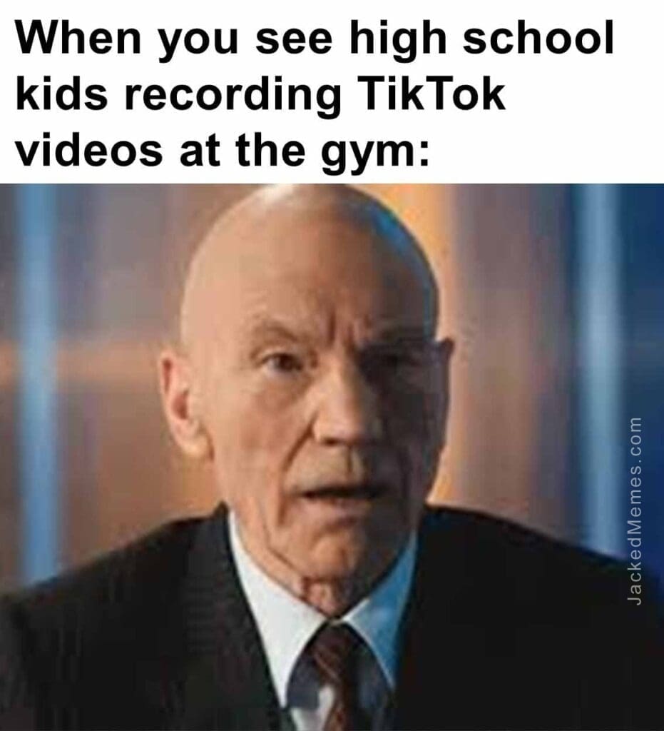 When you see high school kids recording tiktok videos at the gym