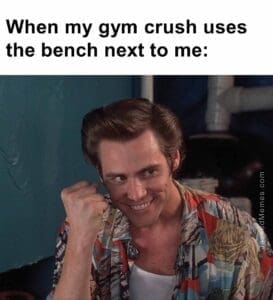 When my gym crush uses the bench next to me