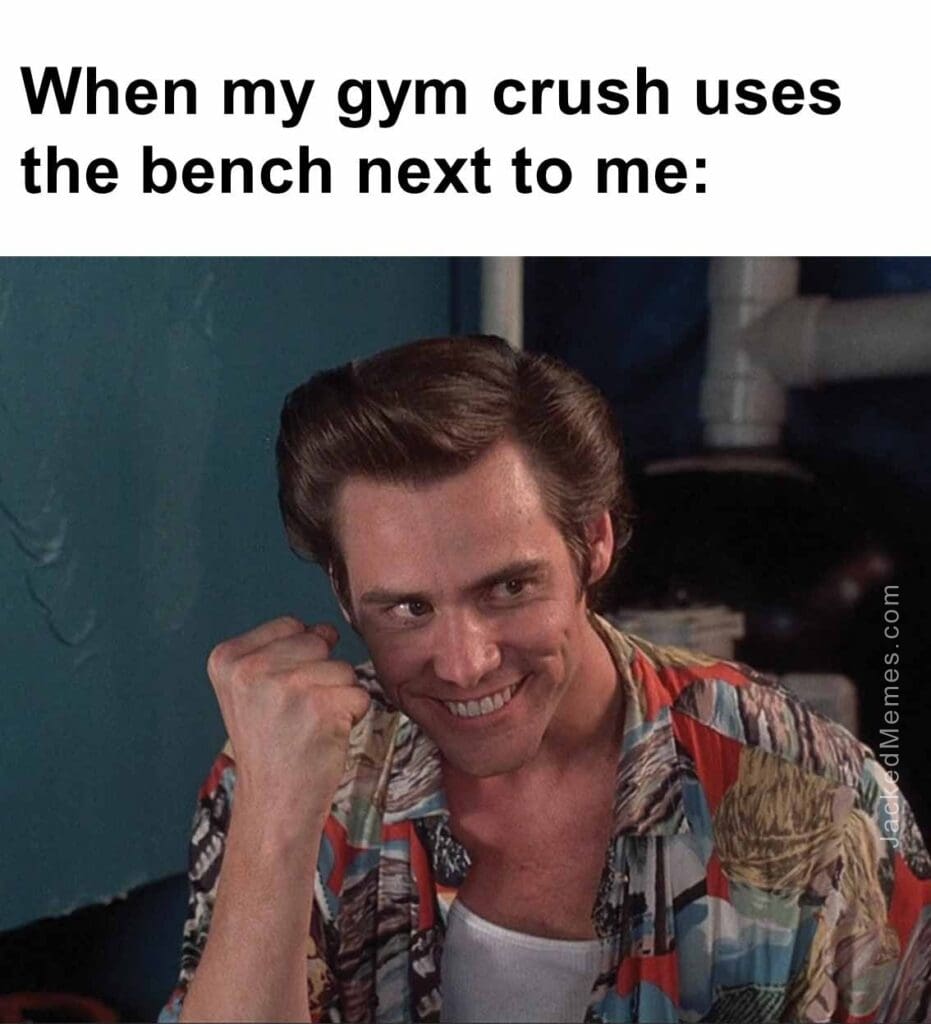 When my gym crush uses the bench next to me
