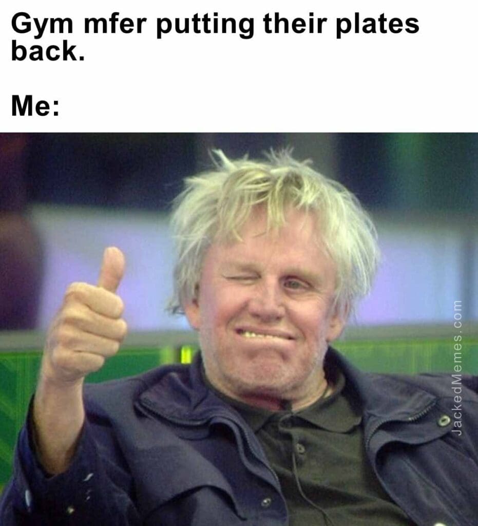 Gym mfer putting their plates back.  me