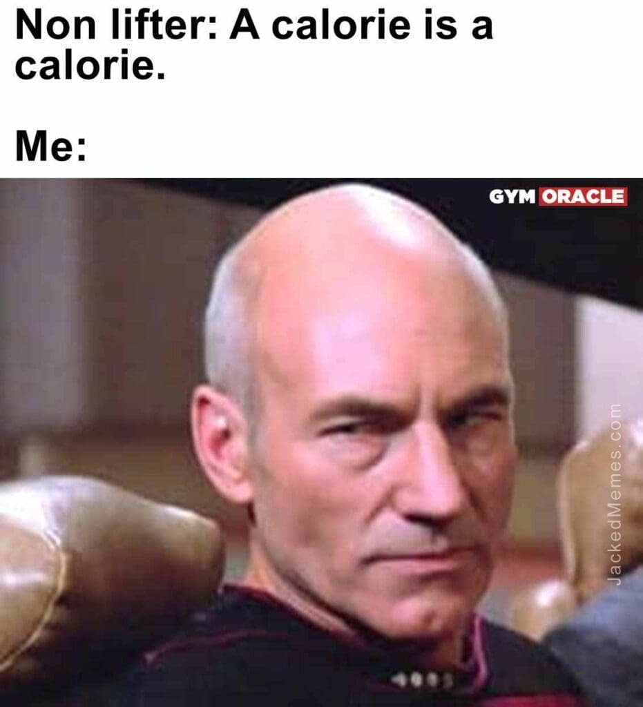 Non lifter a calorie is a calorie.  me